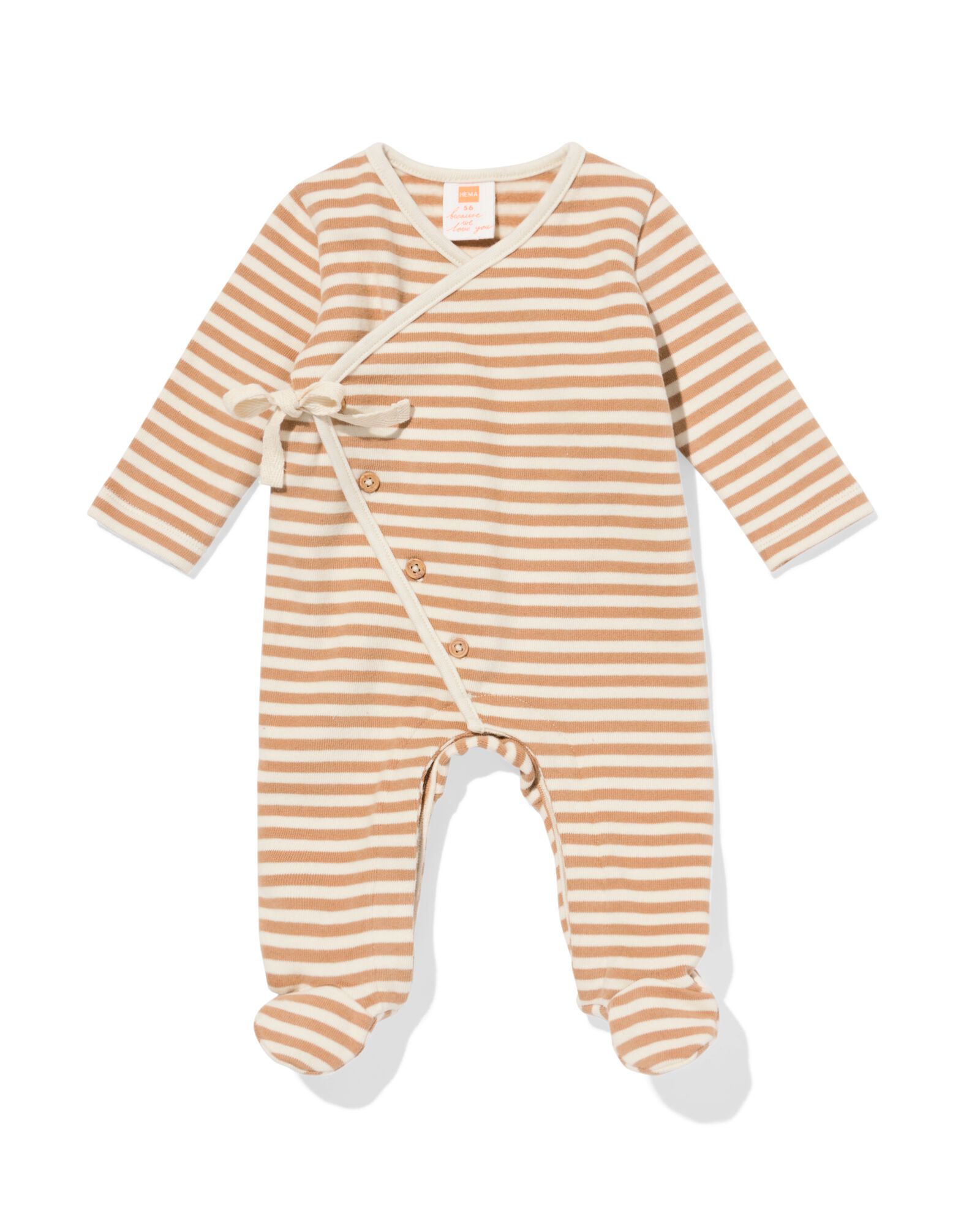 newborn boxpakje strepen bruin bruin - 33435720BROWN - HEMA