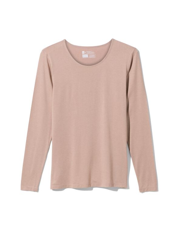 dames temptech T-shirt lange mouw  beige beige - 19670651BEIGE - HEMA