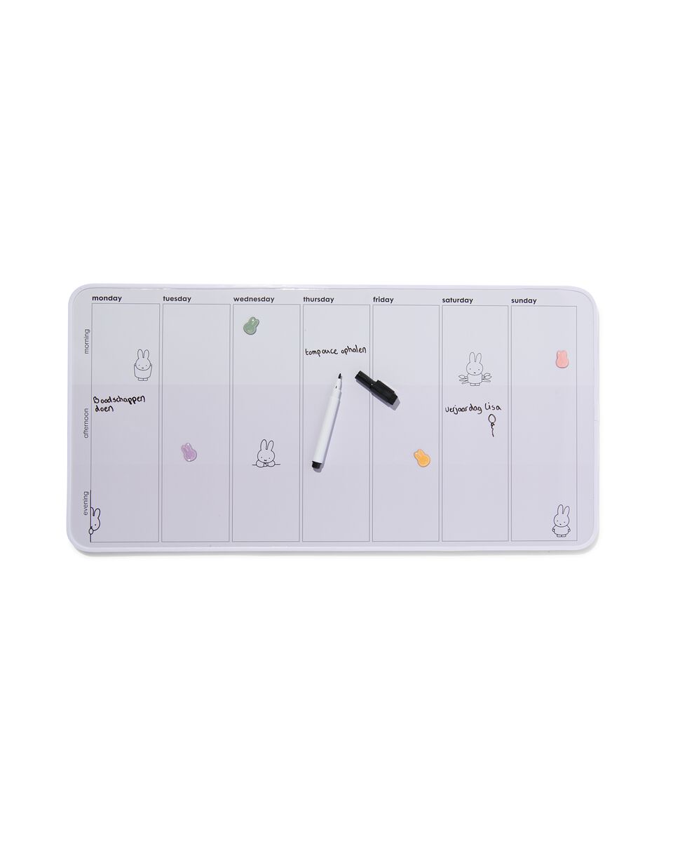 draad Onvervangbaar mild Nijntje whiteboard met magneten 60x30 weekplanner - HEMA