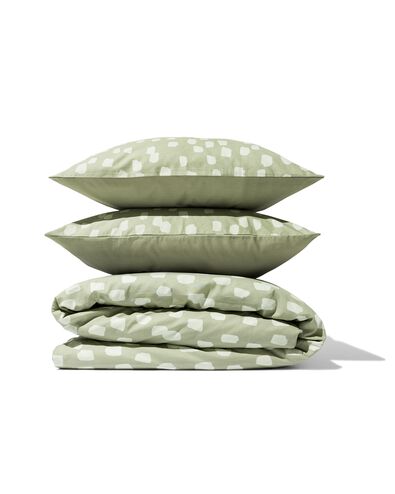Bettwäsche, Soft Cotton, 200 x 220 cm, Sprenkel, grün - 5760022 - HEMA