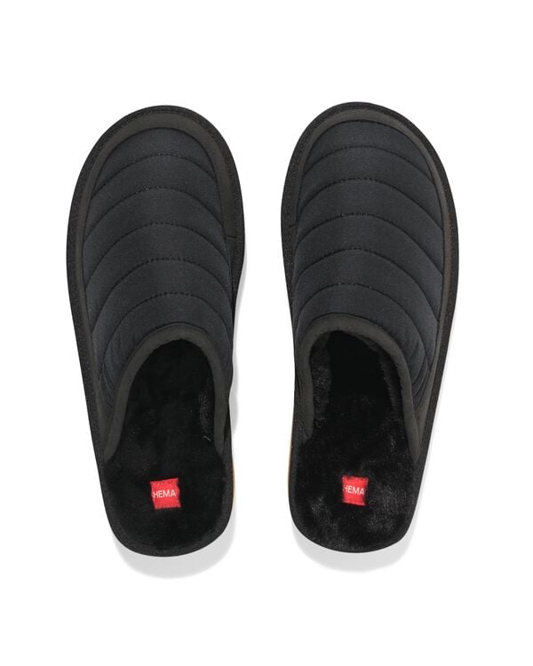 Herrenpantoffeln, Schwarz schwarz schwarz - 16500065BLACK - HEMA