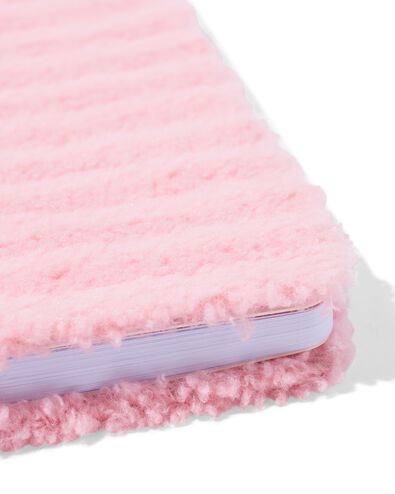carnet de notes 16 x 22 cm lignes pelucheux rose - 14100234 - HEMA