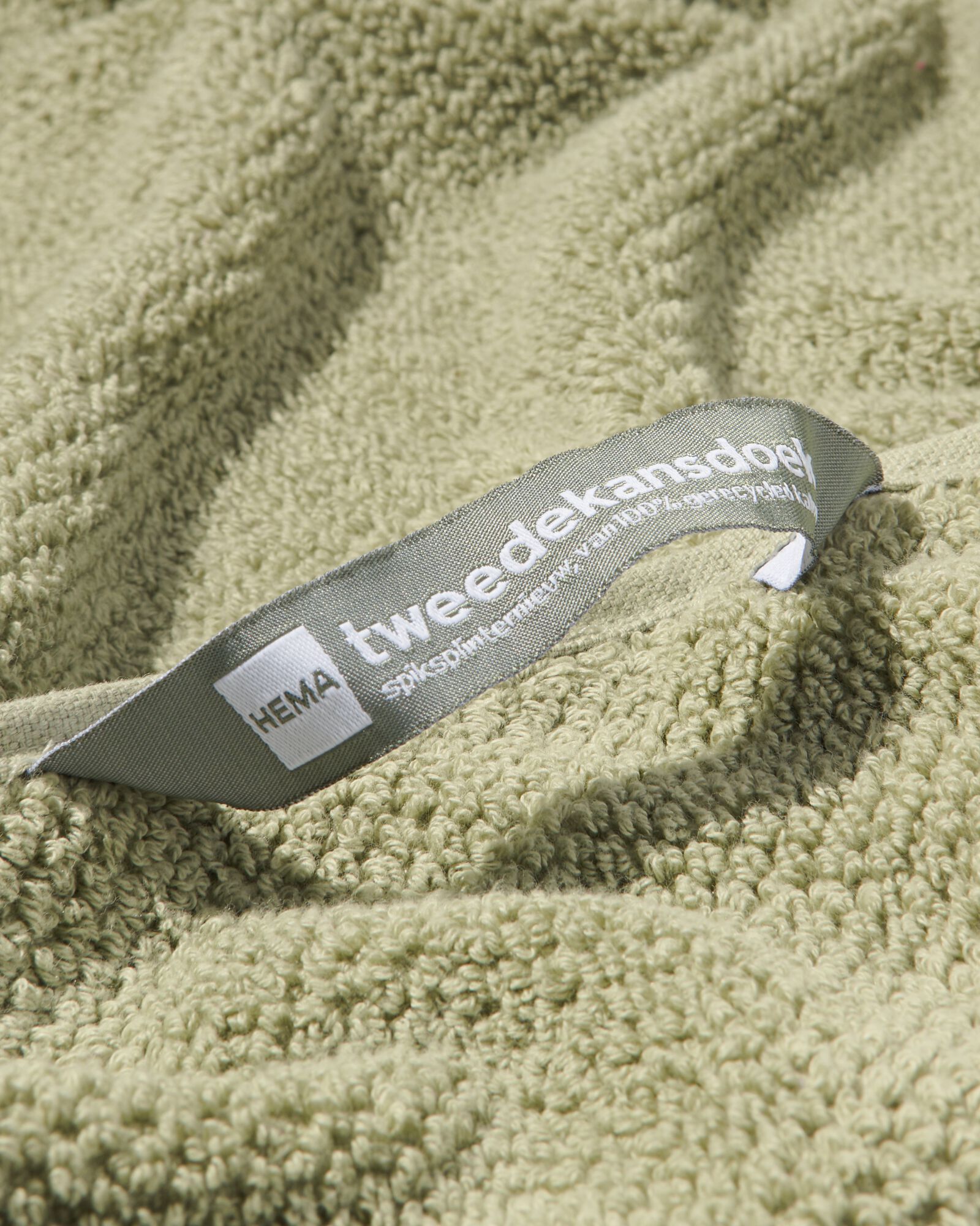 handdoek 2e kans recycled katoen lichtgroen - 1000031877 - HEMA