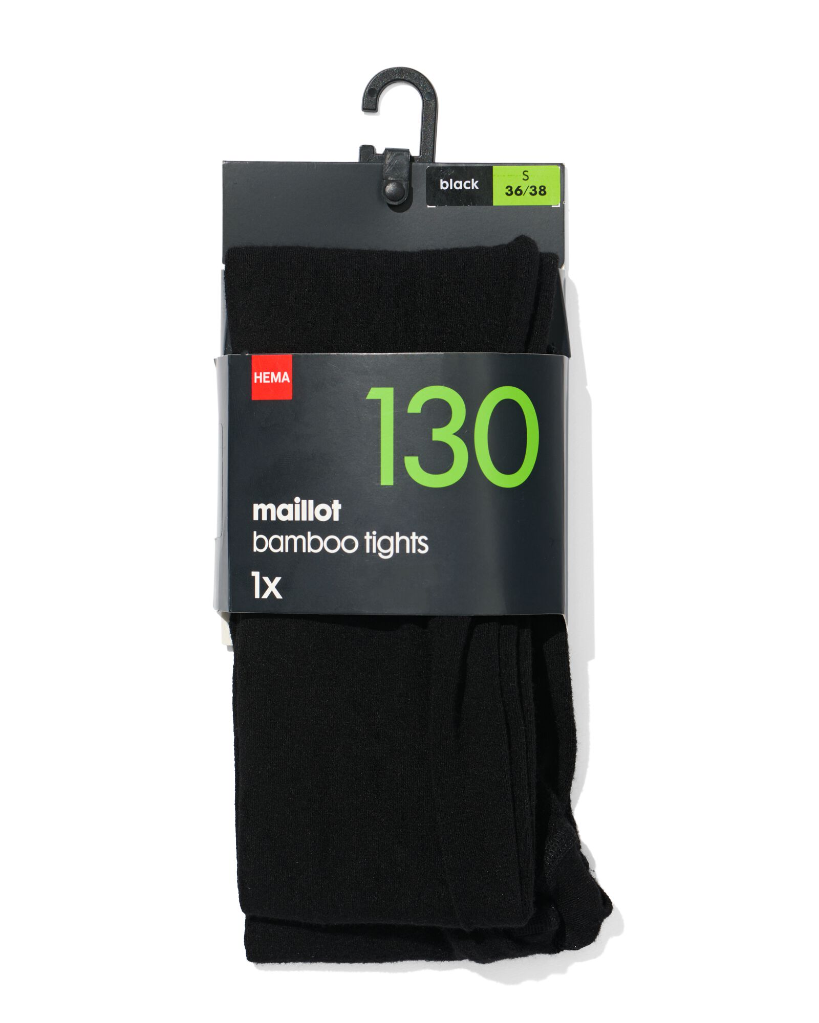 Strumpfhose, Bambus, 130 Denier schwarz schwarz - 1000001203 - HEMA