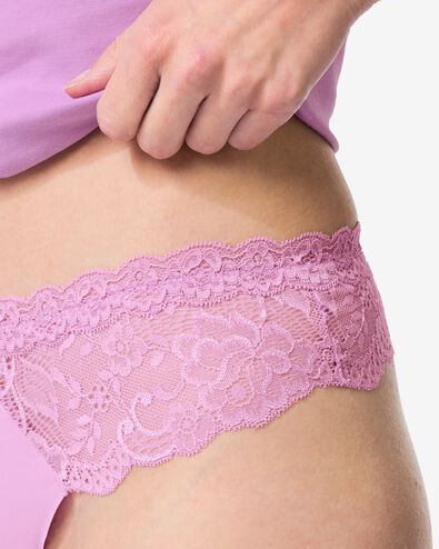 string femme microfibre en dentelle violet violet - 19601354PURPLE - HEMA