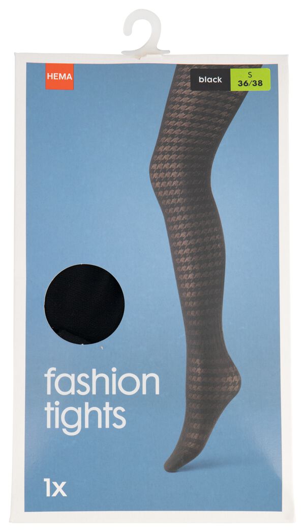 Lot De 4 Collants Noirs & Marron Pied-de-poule - Taille 42-44, Très Transparents, Neufs