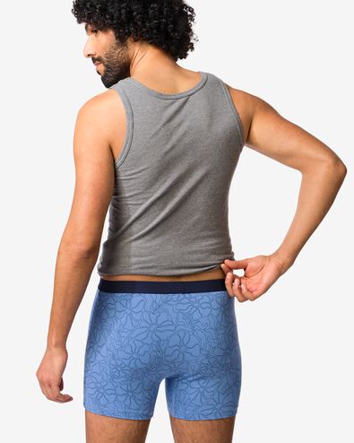 herenboxers bloemen - 3 stuks middenblauw middenblauw - 19190080MIDBLUE - HEMA