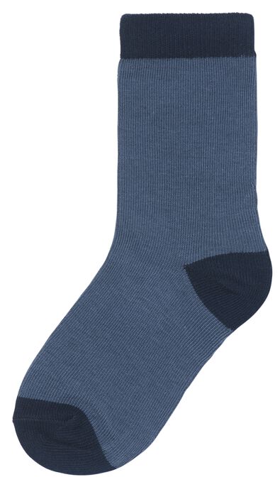 kinder sokken met katoen - 5 paar blauw 31/34 - 4360053 - HEMA