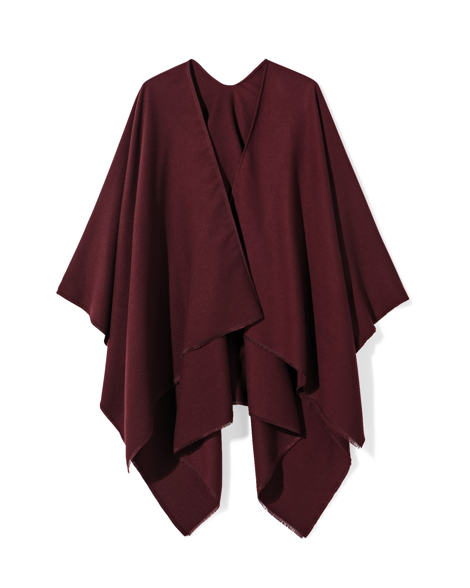 damesponcho donkerrood  - 16451054 - HEMA