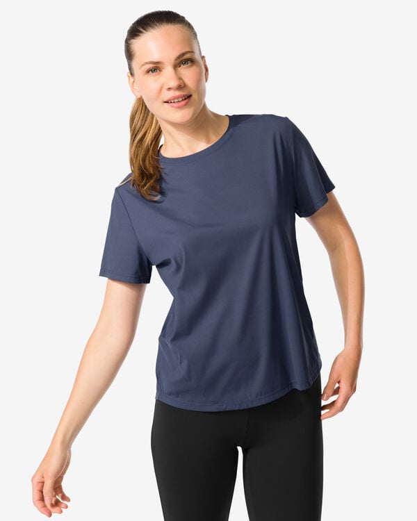 damessportshirt donkerblauw donkerblauw - 36070370DARKBLUE - HEMA