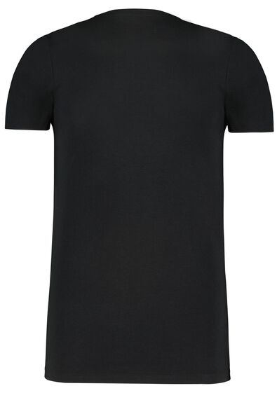 heren t-shirt regular fit o-hals extra lang - 2 stuks zwart L - 34277075 - HEMA