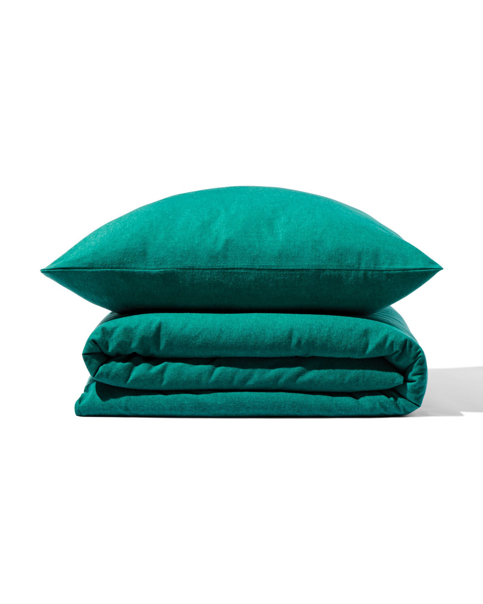 Bettbezug Flanell 140 x 200/220 dunkelgr&uuml;n meliert - 5770085 - HEMA