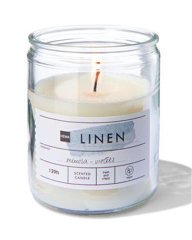 bougie parfum&eacute;e dans un verre &Oslash;6.5 linen - 13502452 - HEMA