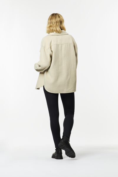 Damen-Shirtjacke mit Wolle sandfarben L - 36213998 - HEMA