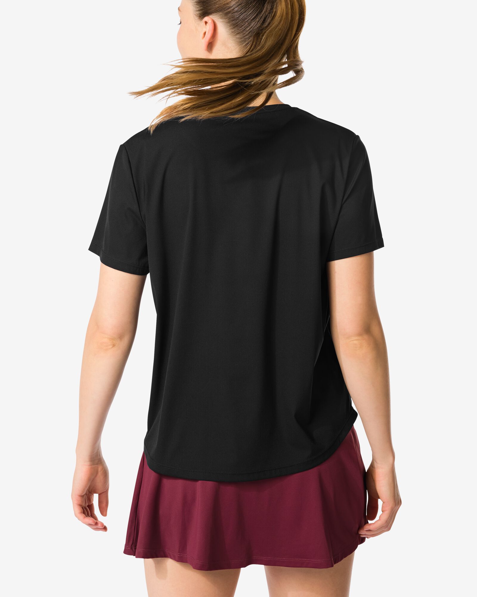 damessportshirt zwart zwart - 36090339BLACK - HEMA