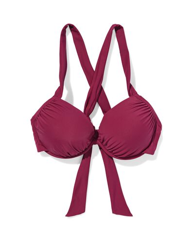 damesbikinitop Isa push-up polyamide donkerrood donkerrood - 22360310DARKRED - HEMA