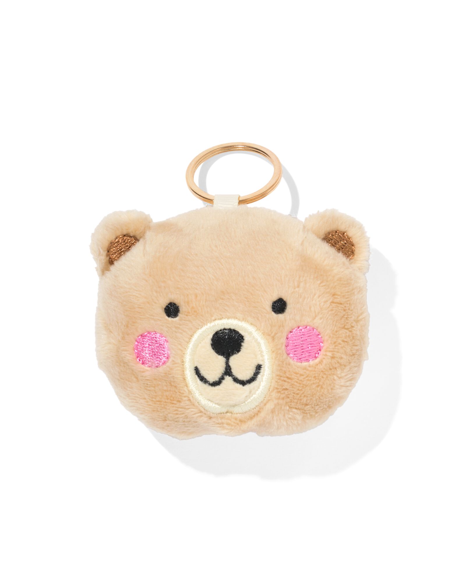 sleutelhanger 7x5.5cm teddybeer beige - 61100275 - HEMA