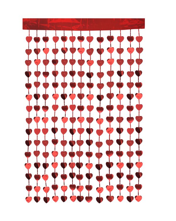 glitter gordijn hartjes rood - 14250281 - HEMA
