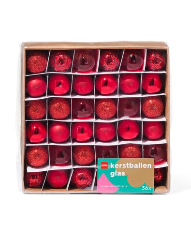 36 mini boules de Noël Ø2cm verre - 25103166 - HEMA