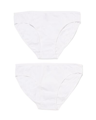 2 slips femme coton stretch blanc M - 19610932 - HEMA