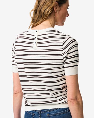 pull femme Fally maille fine rayures blanc/noir blanc/noir - 36304010WHITEBLACK - HEMA