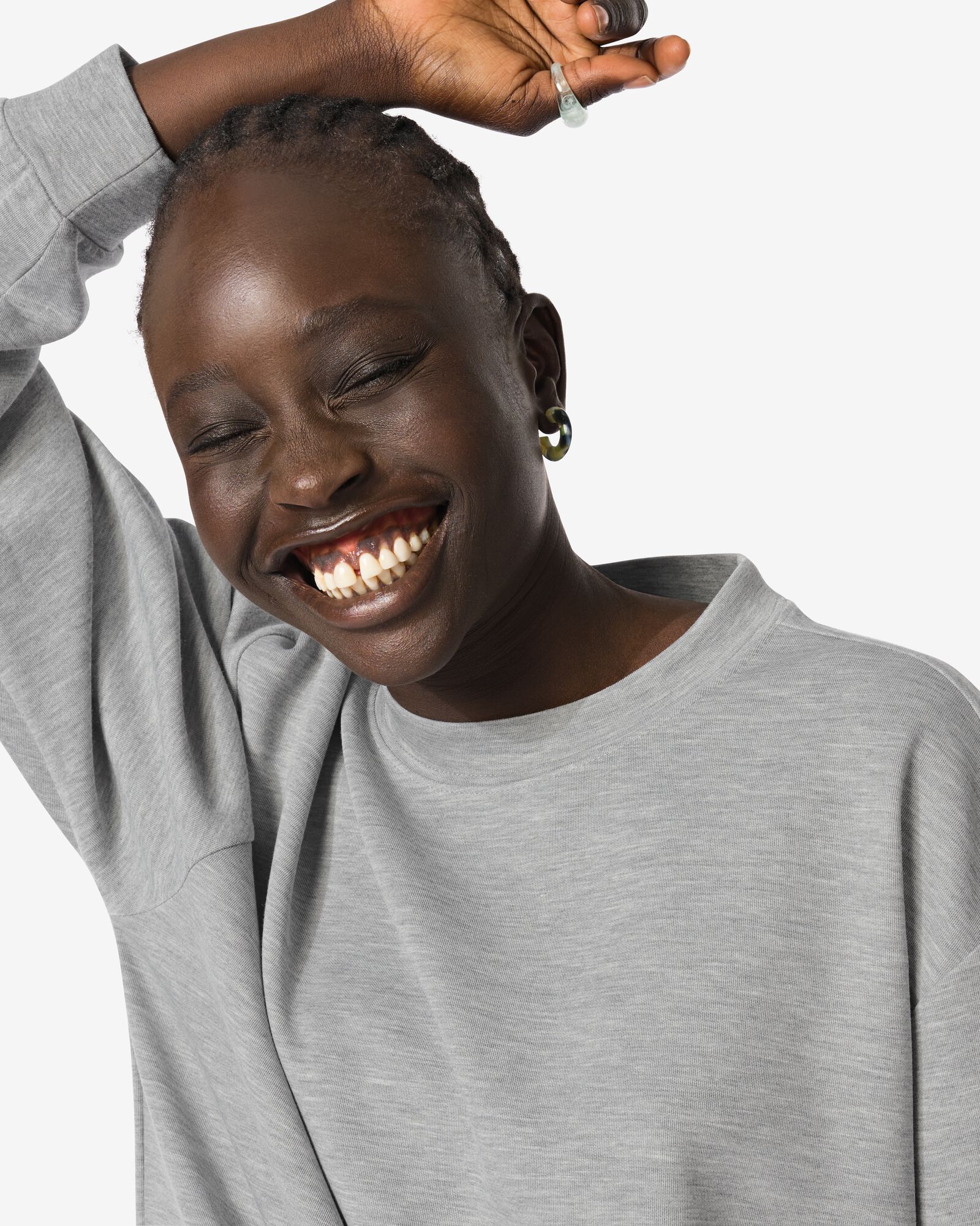 pull lounge femme gris chin&eacute; - 36070146GREYMELANGE - HEMA