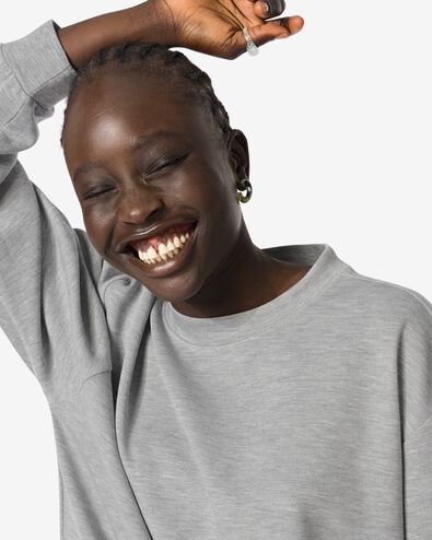 pull lounge femme gris chin&eacute; - 36070146GREYMELANGE - HEMA