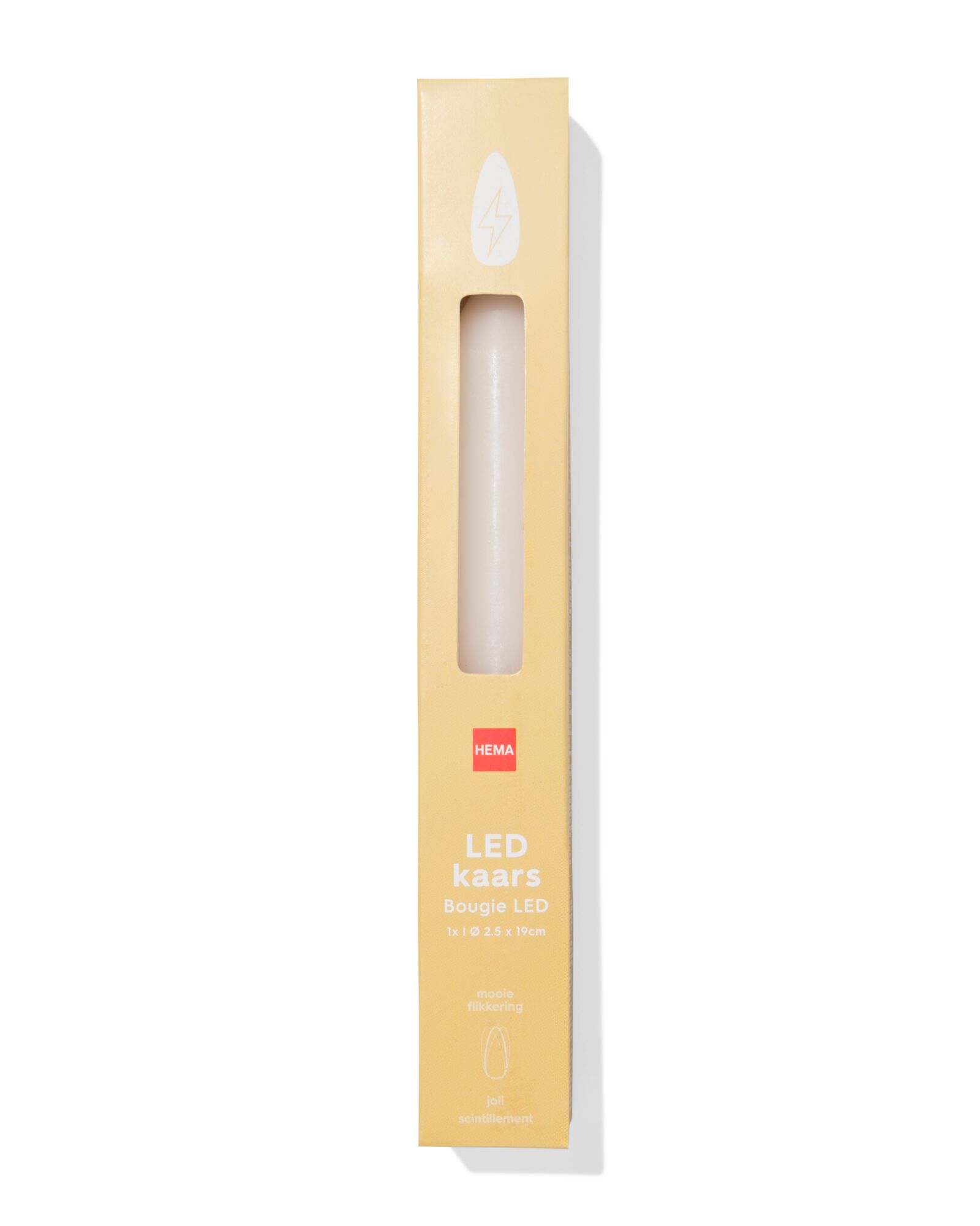 bougie longue &agrave; led ⌀2,3x20cm ivoire - 13550136 - HEMA