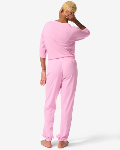 pantalon de pyjama femme avec coton  rose fluorescent rose fluorescent - 23470360FLUORPINK - HEMA