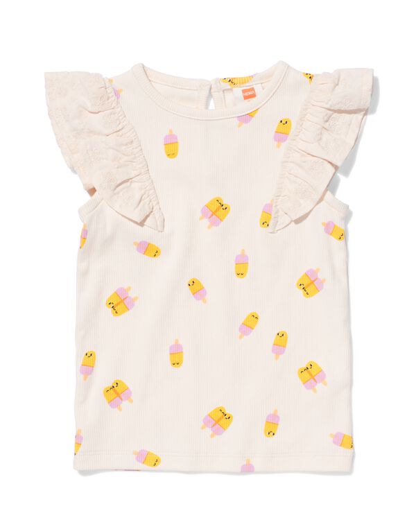 baby T-shirt rib ijsjes ecru ecru - 33000280ECRU - HEMA