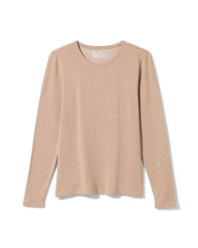 dames themo t-shirt ronde hals beige beige - 36364070BEIGE - HEMA