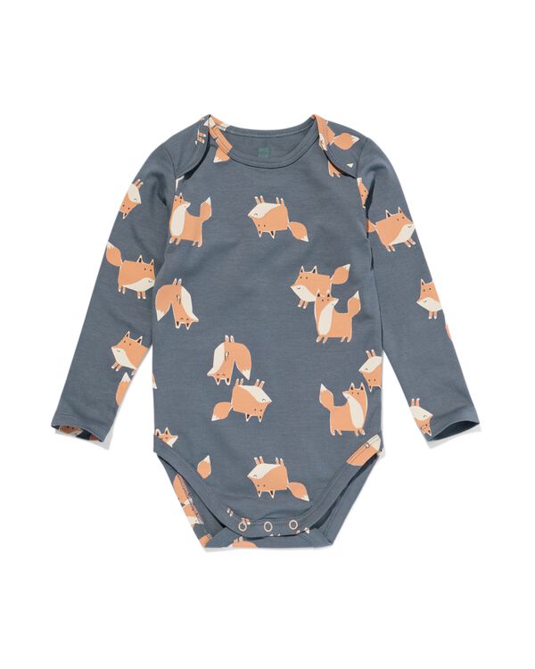 Strampler aus Bio-Baumwolle mit Stretch, F&uuml;chse anthrazit - 33311630ANTHRACITE - HEMA