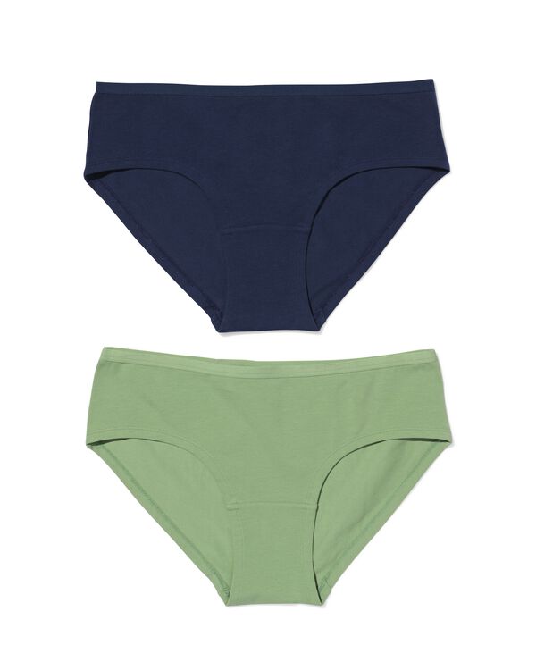 Damen-Hipster aus Baumwolle &ndash; 2 St&uuml;ck gr&uuml;n gr&uuml;n - 19602124GREEN - HEMA