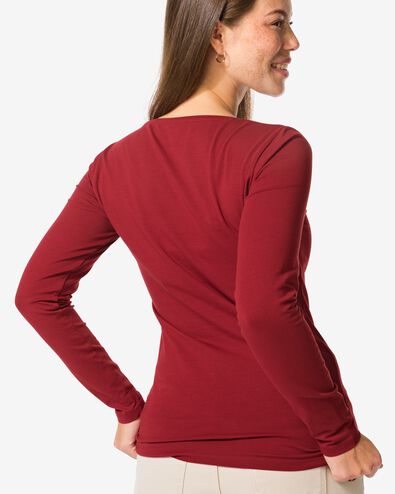 dames basic t-shirt rood rood - 36302270RED - HEMA