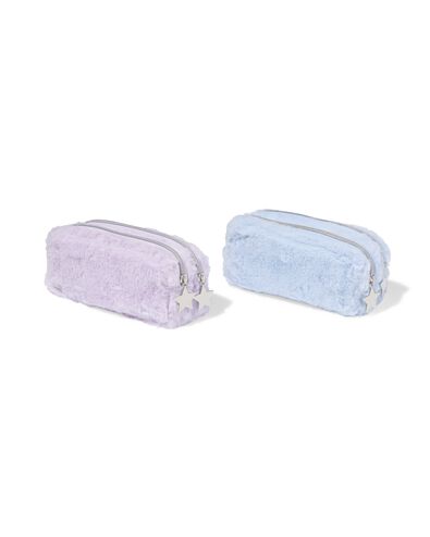 etui dubbele rits 22.5x8x11cm fluffy - 14400491 - HEMA