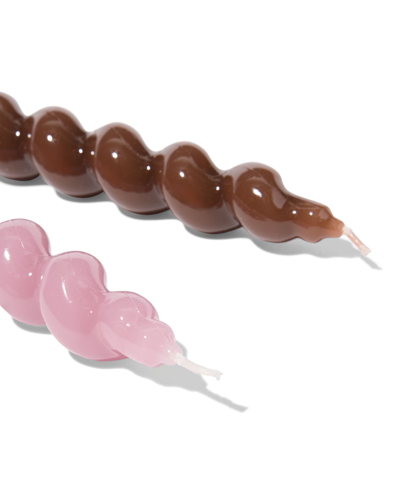 Bougies d"int&eacute;rieur ⌀2,2x20cm torsad&eacute;es roses - 2 pi&egrave;ces - 13506126 - HEMA