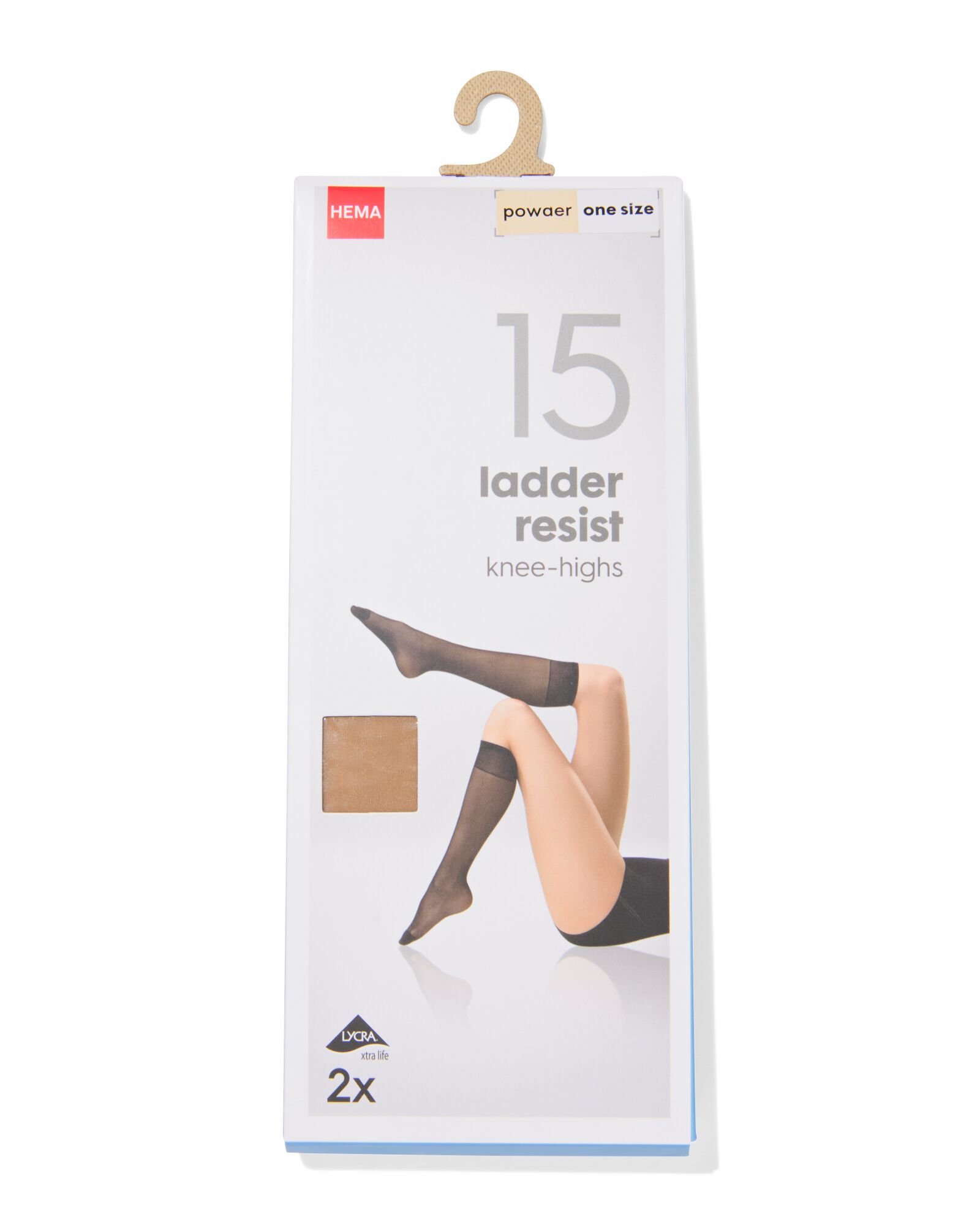 mi-bas 15 deniers anti-filage mats - 2 paires poudre one size - 4022736 - HEMA