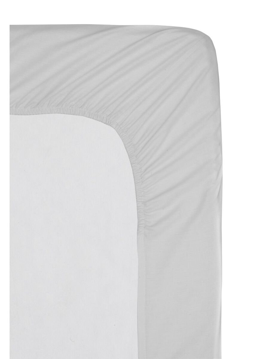 drap-housse - hôtel percale de coton - 160 x 200 cm - gris clair gris clair 160 x 200 - 5140119 - HEMA