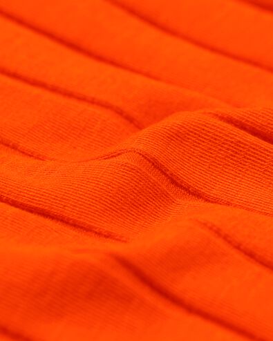 t-shirt enfant avec côtes orange 98/104 - 30839981 - HEMA