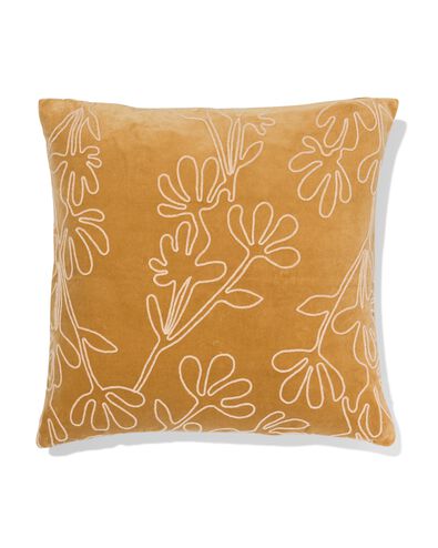 housse de coussin 50x50cm velours fleur beige - 7325168 - HEMA