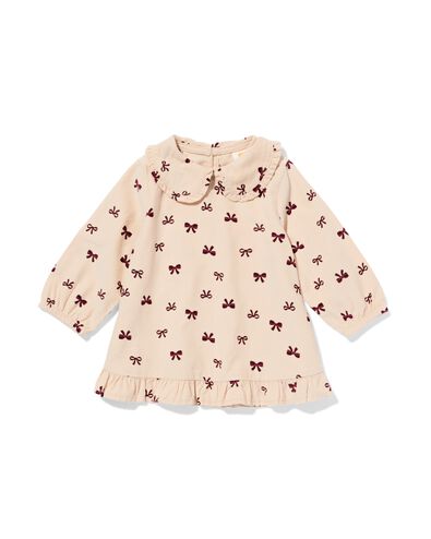 babyjurk rib strikjes ecru - 33048770ECRU - HEMA