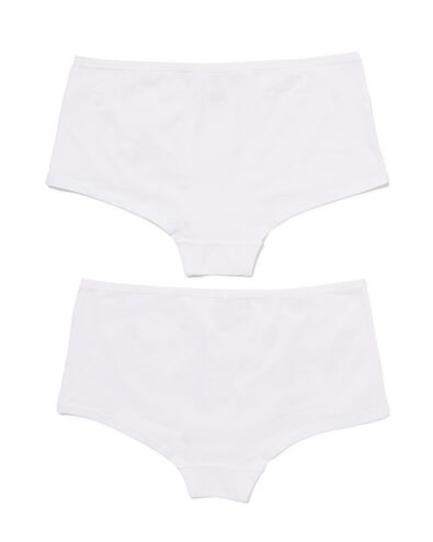 2 shorties femme coton stretch blanc XL - 19690919 - HEMA