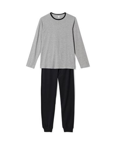 pyjama homme contraste gris chin&eacute; gris chin&eacute; - 23686640GREYMELANGE - HEMA
