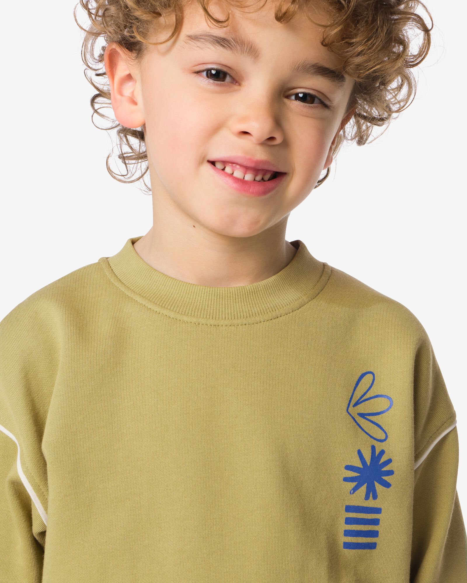 kindersweater grafisch olijf olijf - 30711403OLIVE - HEMA