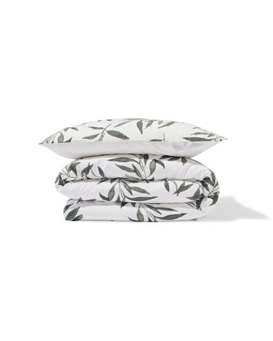 housse de couette 140x200/220cm coton doux branches d'olivier vert - 5790246 - HEMA