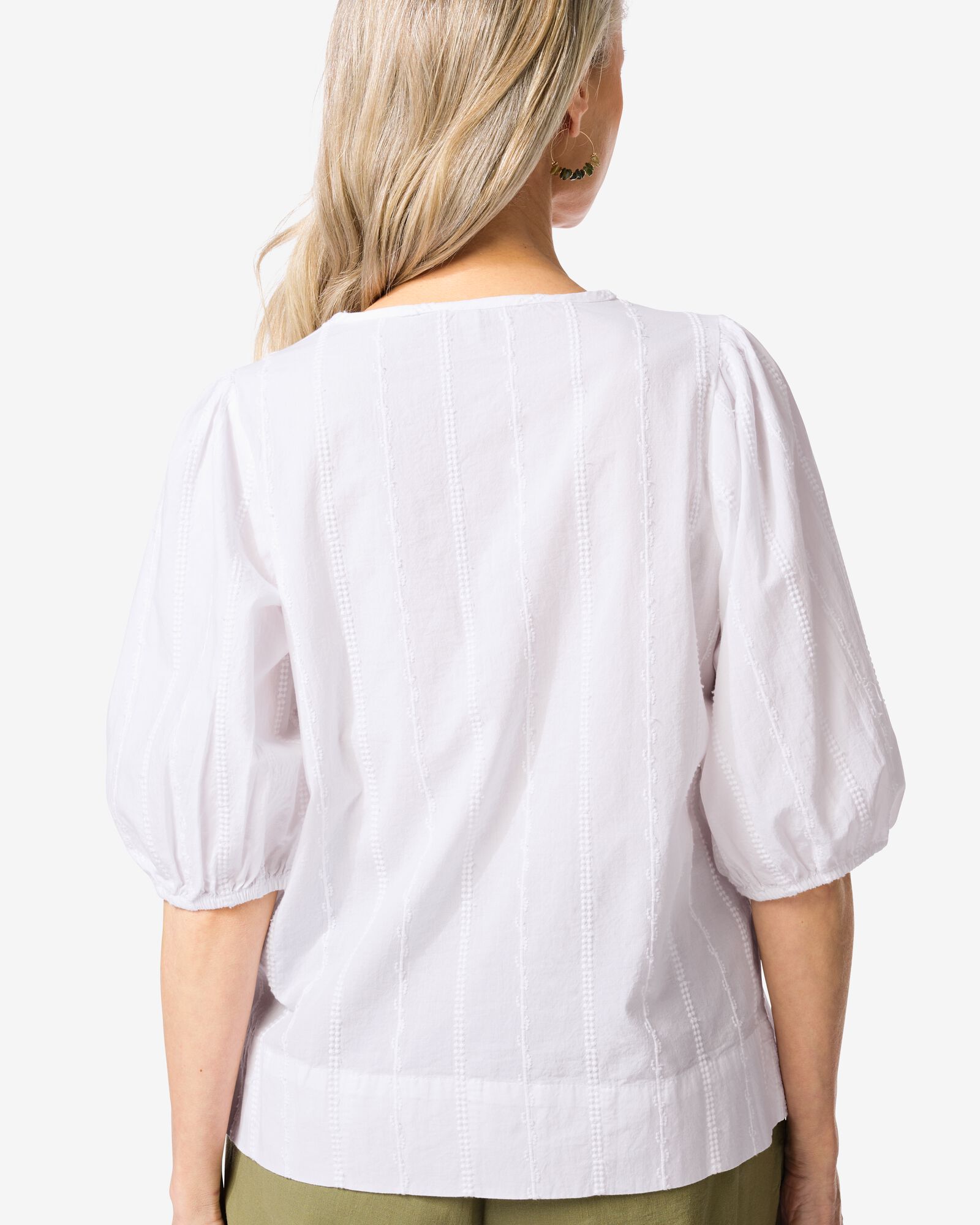 haut femme popeline broderie blanc blanc - 36210570WHITE - HEMA