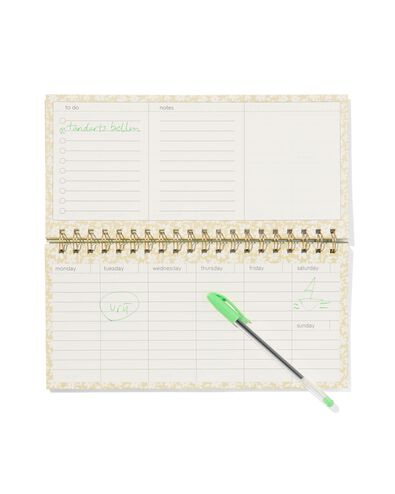 planificateur de bureau &agrave; spirale 13x27 vert - 14170118 - HEMA