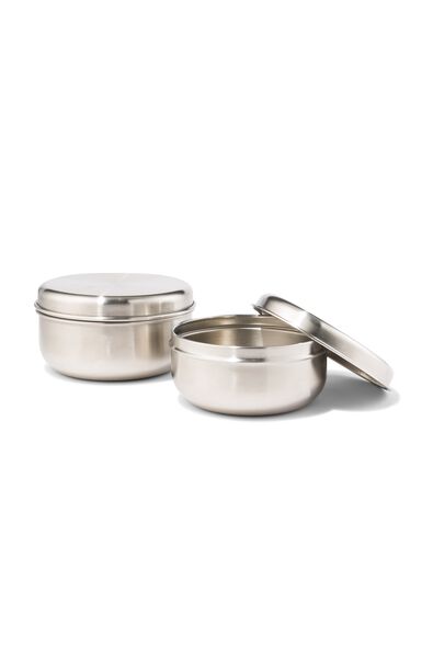 2 bo&icirc;tes &agrave; snacks inox - 80650094 - HEMA