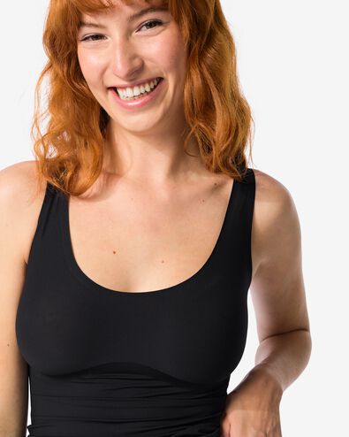 medium corrigerend hemd zwart zwart - 1000002420 - HEMA