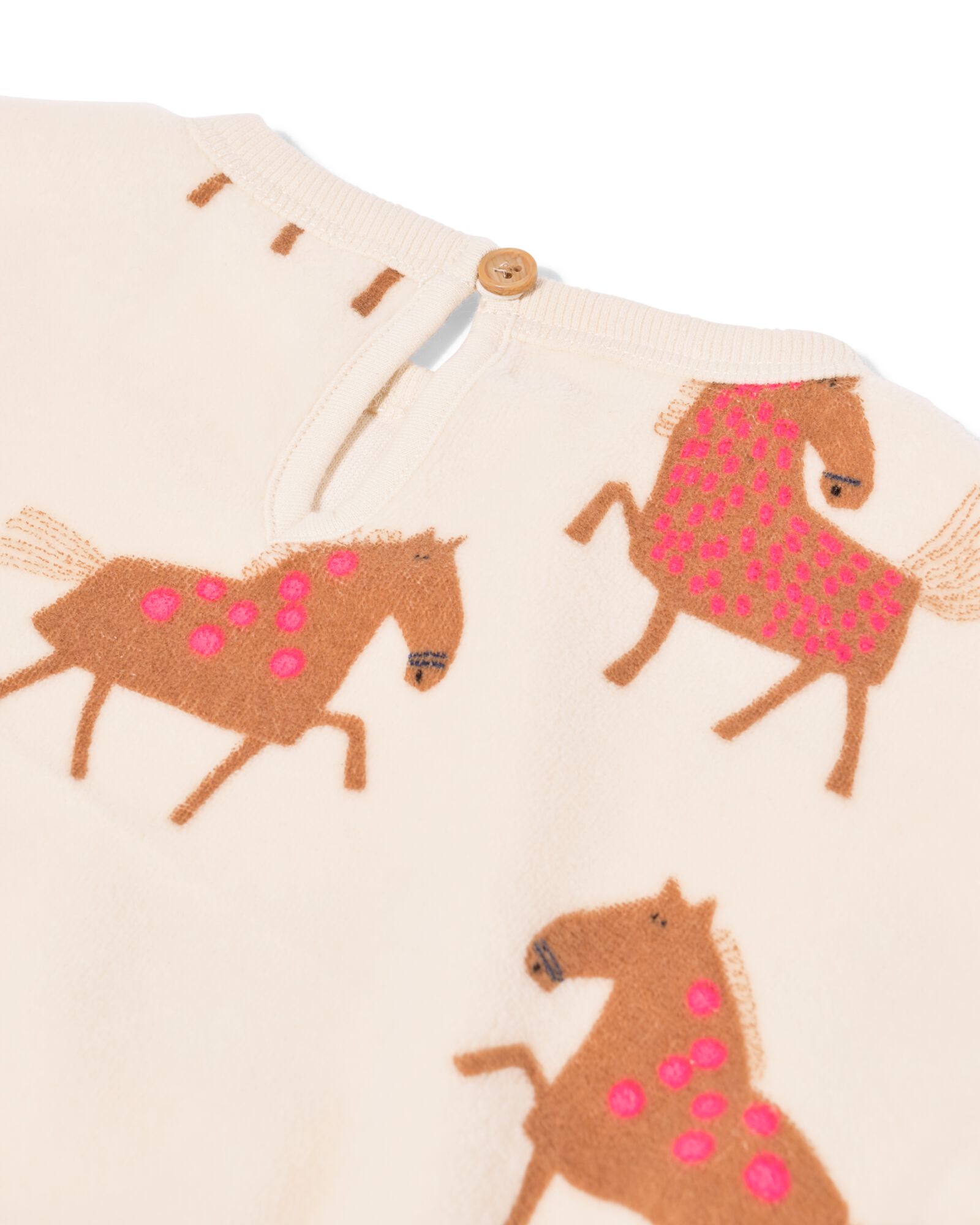 sweat velours b&eacute;b&eacute; chevaux &eacute;cru - 33034370ECRU - HEMA